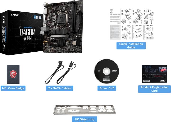 Produktbild MSI B460M-A PRO (LGA 1200, Intel B460, mATX)