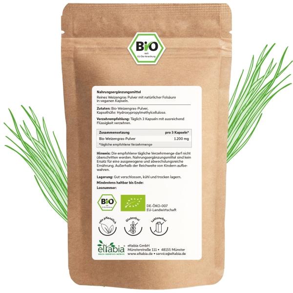 Produktbild Eltabia Bio Weizengras Kapseln 100 (100 Stück, Kapseln)