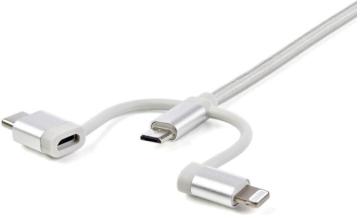 Actual product image StarTech USB Lightning Cable - USB-C Micro-B Charging Cable - 1m - braided - Silver - USB to Lightning (1 m, USB 2.0)