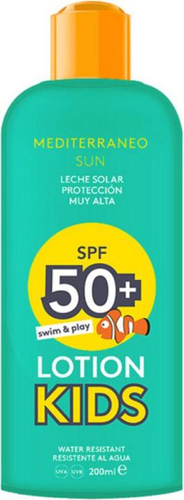 Actual product image Mediterraneo Sun KIDS LOTION swim & play SPF50 200 ml (Suntan cream, SPF 50, 200 ml)