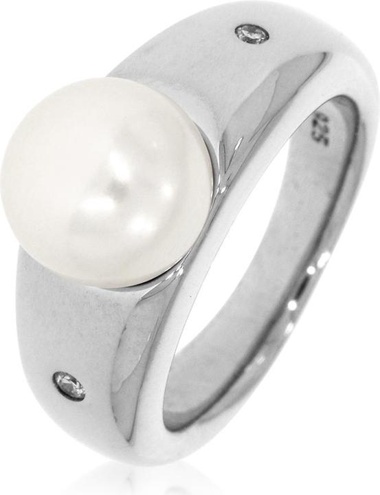 Xen Ring mit 2 Diamanten und Süsswasserzuchtperle
