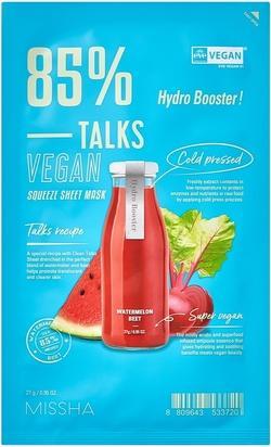 Missha Talks Vegan Squeeze Sheet Mask Revitalizing And Hydrating Sheet Mask Based On Beet And