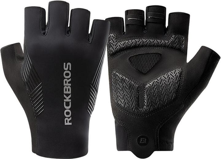 Rockbros cycling gloves spring/summer/autumn, short fingers, size: XXL - black (XXL)
