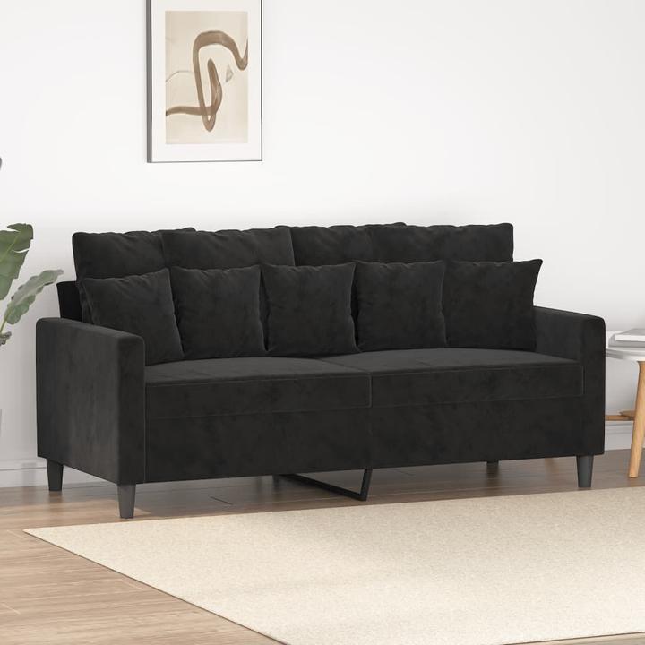 Produktbild VidaXL 2-Sitzer-Sofa Schwarz 140 cm Samt,Farbe: Schwarz,Material (2-Sitzer)