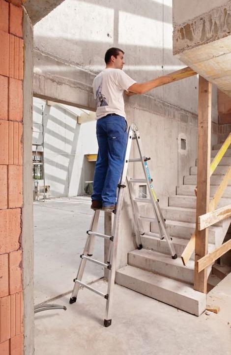 Produktbild Zarges Variotec V Teleskopleiter 4 x 6 Sprossen ausziehbar (Teleskopleiter, 640 cm)