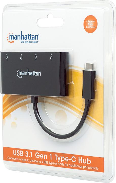 Actual product image Manhattan 4 port USB 3.0 hub with USB-C connector (USB-C, 4 Ports)