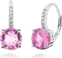JVD Stunning silver earrings with pink zircons SVLE0853XH2R200