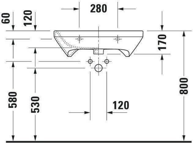 Actual product image Duravit Washbasin DuraStyle Vital 65 cm white 2329650000 (570 mm, 650 mm)