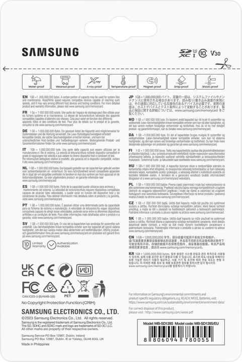 Image du produit Samsung PRO Plus (128 Go, SDXC, U3, UHS-I)