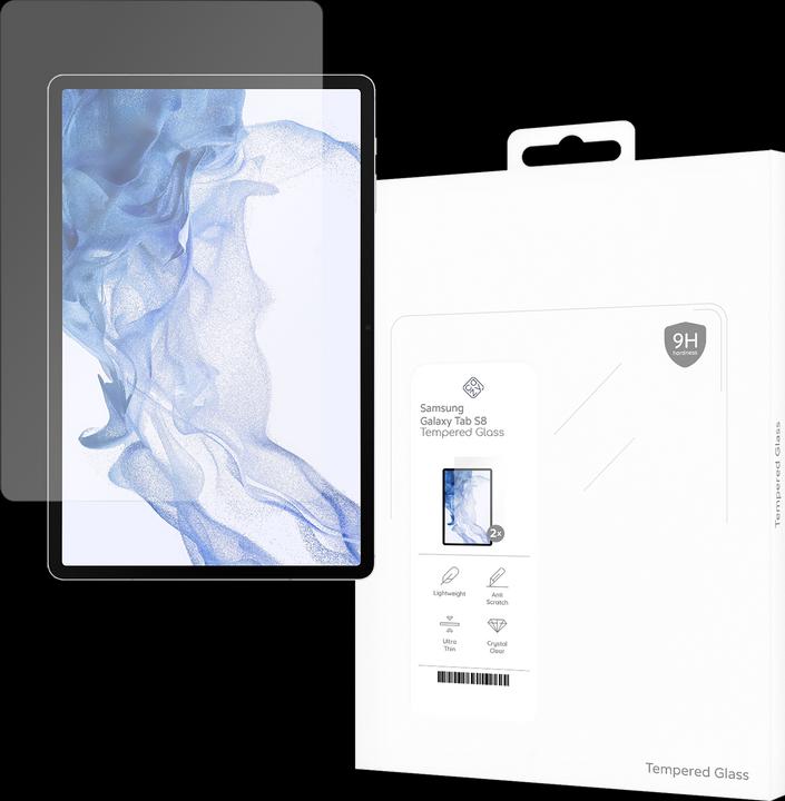 Cazy Protective glass compatible with Samsung Galaxy Tab S8 tempered glass screen protector - 2 pieces (2 Piece, Galaxy Tab S8)