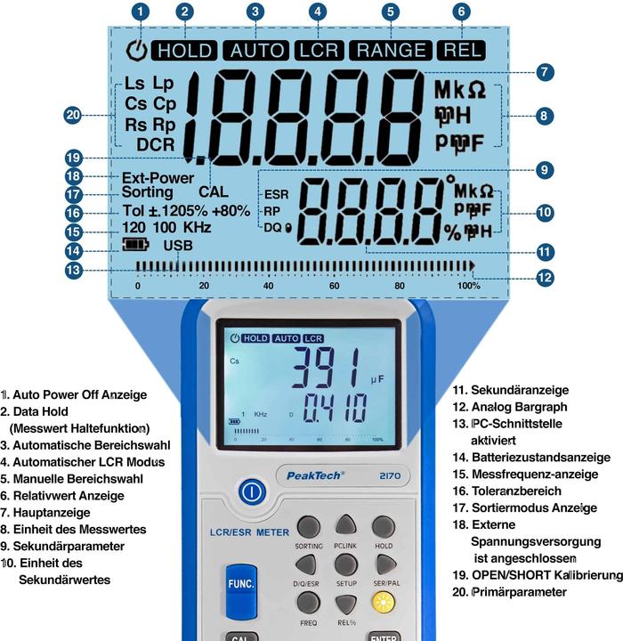 Produktbild Peaktech P 2170 LCR-Meter (Frequenzzähler)