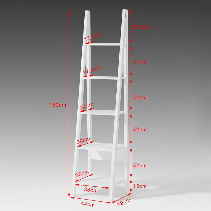 Image du produit SoBuy Étagère à échelle Blanc (44 x 39 x 180 cm)