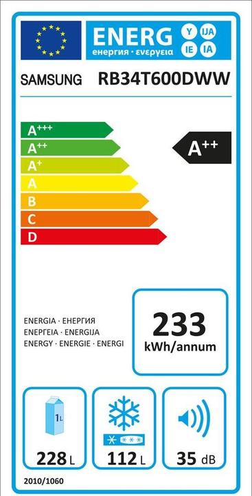 Etichetta energetica Samsung RB34T600DWWW/WS RB7300 (344 l)