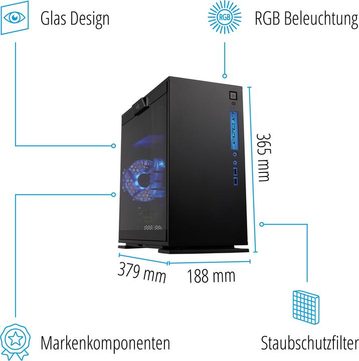 Produktbild Medion Gaming PC Erazer Engineer P10 GTX 1660 SUPER, i7 (Intel Core i7-9700, 16 GB, 1000 GB, GeForce GTX 1660)