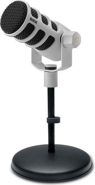 Produktbild RØDE Mikrofon Podmic USB Weiss mit Tisch-Stativ