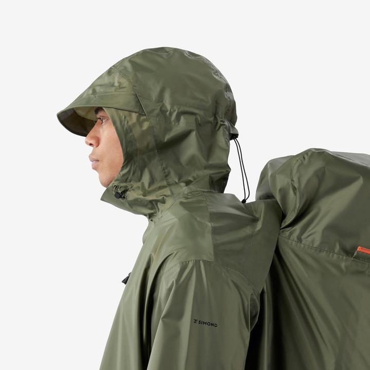 Produktbild Forclaz Poncho Regencape anpassbar max. 75 l Wandern - MT900 2.0 khaki (S, M)