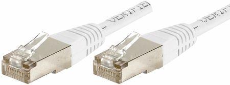 Actual product image Exertis Connect Patch cable F/UTP, CAT.6, white, 30.0 m Patch cable with especially narrow bend protection (F/UTP, CAT6, 30 m)