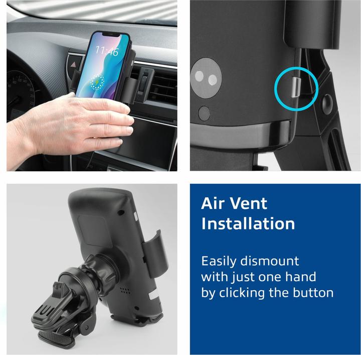 Immagine prodotto Supporto automatico per smartphone in auto con ricarica wireless