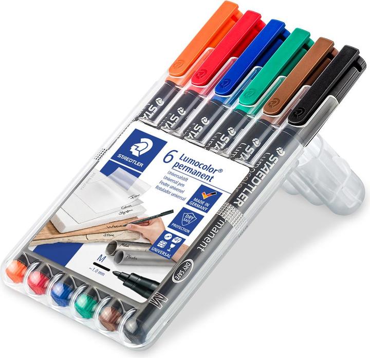 Produktbild Staedtler Lumocolor permanent (Mehrfarbig, 1 mm, 6 x)