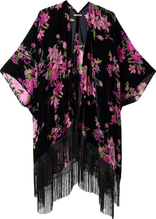 Actual product image Joe Browns Dark Floral Fringe Kimono (One size)