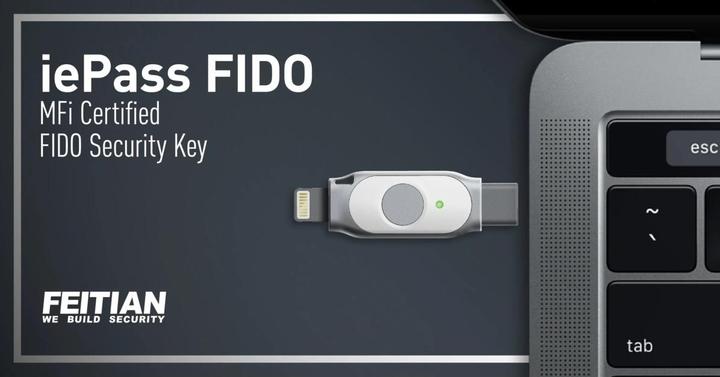 Actual product image Feitian iePass FIDO2 Security Key (K44)