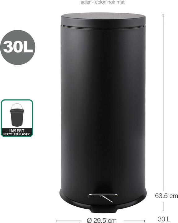 Produktbild Steinbach Treteimer Metall schwarz 30 l (30 l)