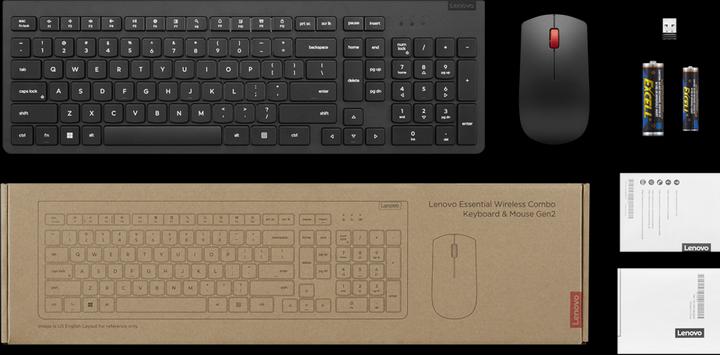 Produktbild Lenovo Essential Wireless Combo Keyboard & Mouse Gen2 Black German 129 (DE, Kabellos)