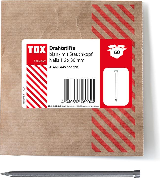 Actual product image Tox Nails 1.6x30 (60 pcs.) Wire nails dished head (60 Piece, 30 mm)