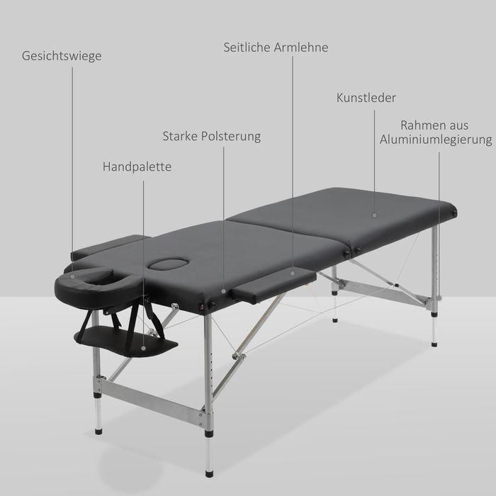 Produktbild Swisshandel24 Massageliege klappbar, inkl. Gesichtsöffnung, Armlehnen, Handablagen, Massageliege mobil, 186cmx71cm
