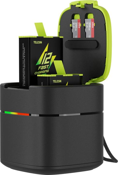 Actual product image Telesin Fast charge box +2 battery for GoPro Hero 9/10/11 GP-FCK-B11 (11, 12, GoPro Hero 9)