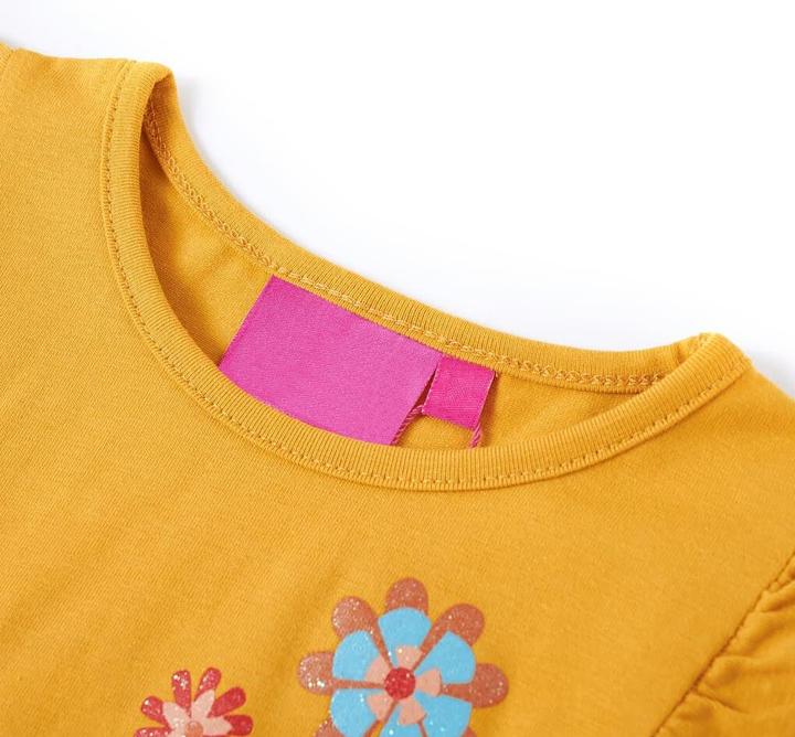 Produktbild VidaXL Kinder-Langarmshirt Dunkelocker 128,Material: 95 (128)