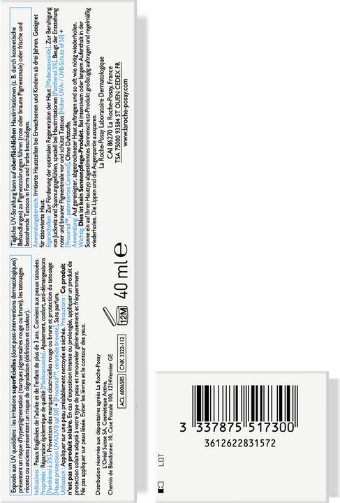 Immagine prodotto La Roche Posay Cicaplast Baume (Crema solare, SPF 50, 40 ml, 60 g)