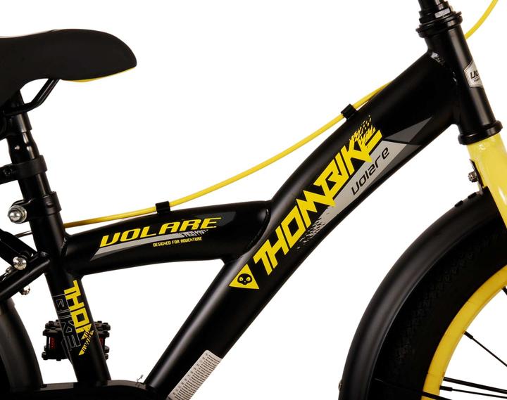 Image du produit Volare Vélo enfant Thombike - Garçons - 18 pouces - noir-jaune - freins à deux mains (18")