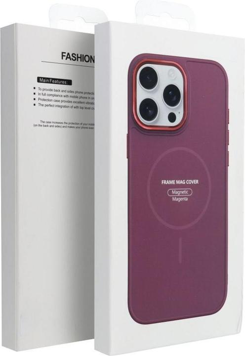 Immagine prodotto OEM Back panel cover FRAME MAG COVER Case compatible with MagSafe for IPHONE 16 PRO magenta (Apple iPhone 16 Pro)