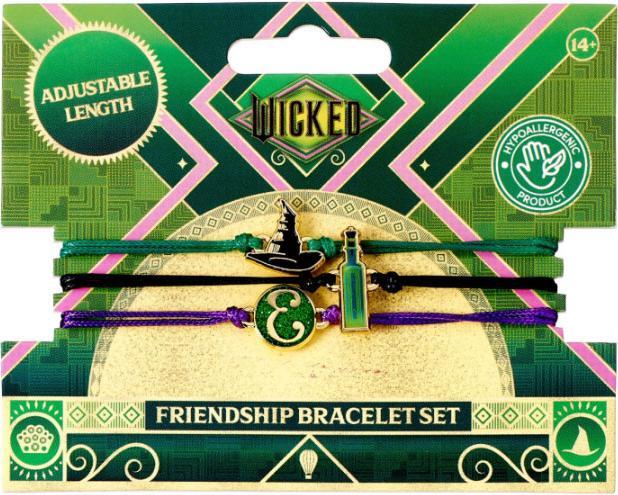 WICKED Elphaba Friendship Bracelet Set of 3 Bracelets - Green, Gold & Purple