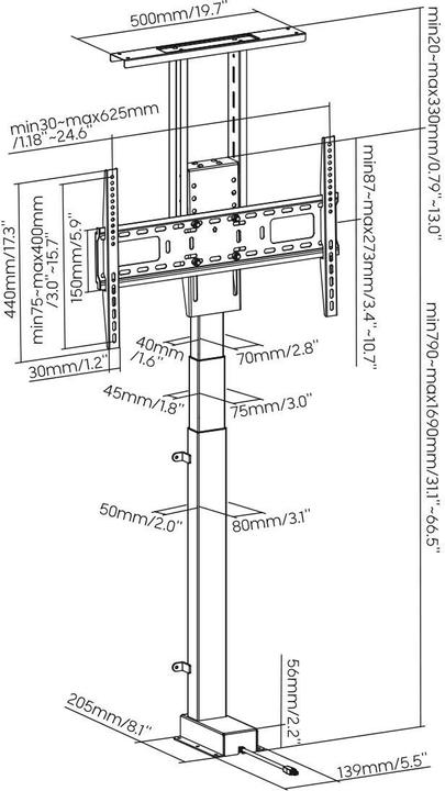 Produktbild myWall HP63-1L (Universal, 65", 60 kg)