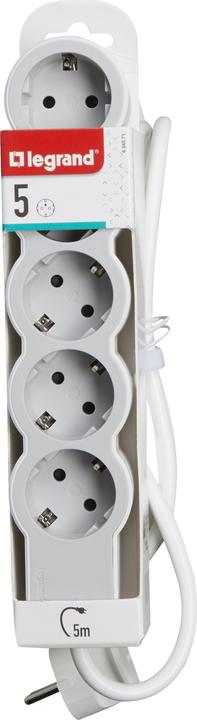 Actual product image Legrand Flat socket strip 5x socket, 5 metre cable white-grey 694571 (5 x, CEE 32/3, 5 m)