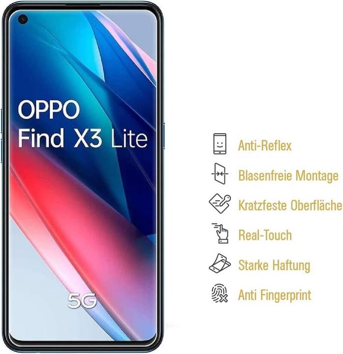 Actual product image Protectorking 6x Panzerfolie Anti-Shock matt entspiegelt (6 Piece, Oppo Find X3 Lite)