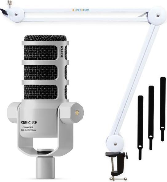Produktbild RØDE Mikrofon Podmic USB Weiss mit Gelenkarm Weiss