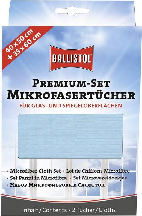 Produktbild Ballistol Premium-Set zwei Mikrofasertücher – Für Glas- undSpiegeloberflächen (beige/blau) (2 Stk.)