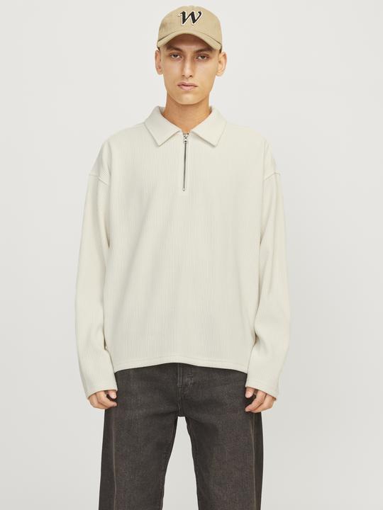 Actual product image Jack & Jones Jorrick Plisse Sweat Zip Split Polo Ln (L)