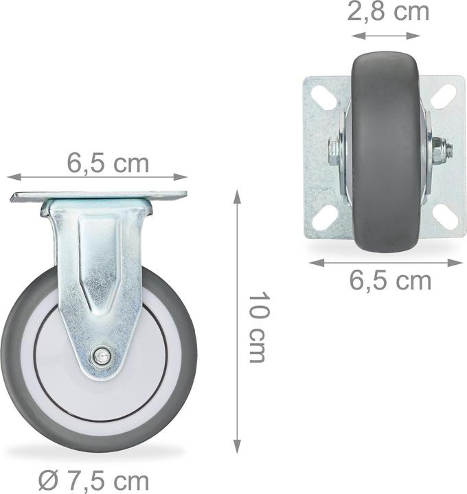Actual product image Relaxdays 4x fixed castor