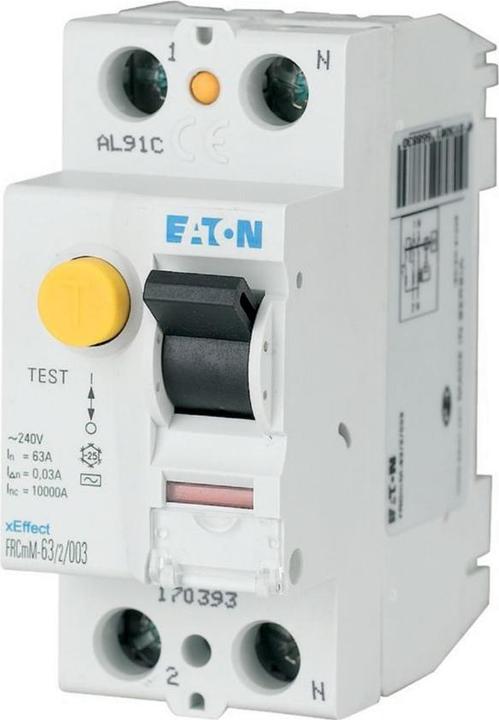 Eaton Interrupteur différentiel, 63A, 2p, 30mA, type A 170433