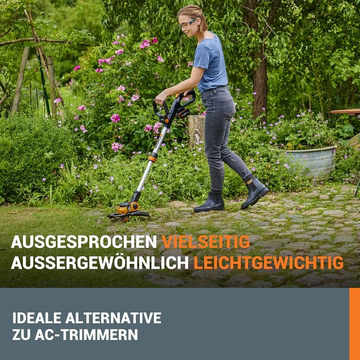 Produktbild Worx WG163E Akku-Rasentrimmer und Kantenschneider inkl. 2x 2Ah Akkus & Ladegerät (Trimmfaden)
