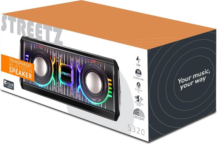 Actual product image Streetz S320 Transparent Bluetooth Speaker 10W