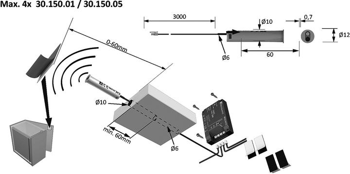Produktbild Halemeier IR-Türkontaktschalter MultiSwitch2 12 / 24 / 230 V