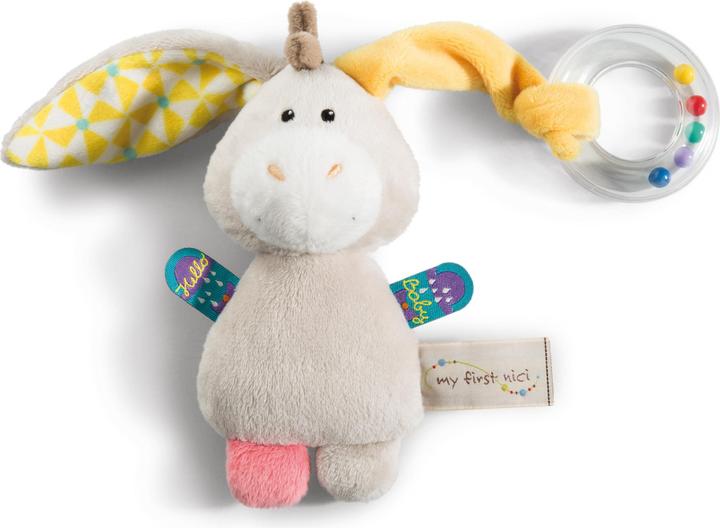 Actual product image NICI 42080 - My First, cuddly toy donkey mule with ring rattle, 14, 5 x 7, 5 cm, beige