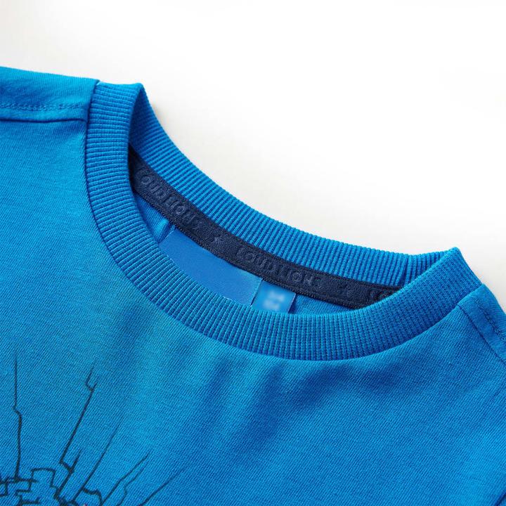 Immagine prodotto VidaXL Camicia da bambino a maniche lunghe blu cobalto 104,Materiale: 100 (104)