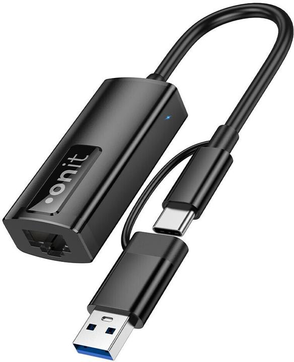 Produktbild Onit Netzwerk-Adapter Pro USB-C/A – RJ45 2.5G-LAN (USB, USB 3.1, RJ45 2.5 Gigabit Ethernet (1x))