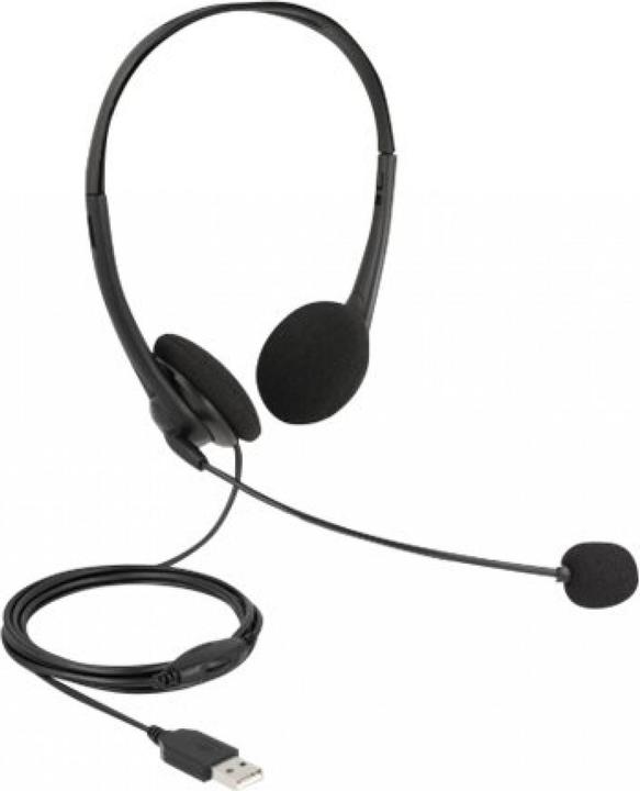 Produktbild Delock USB Stereo Headset mit Lautstärkeregler für PC und Notebook (Kabelgebunden, USB-A)